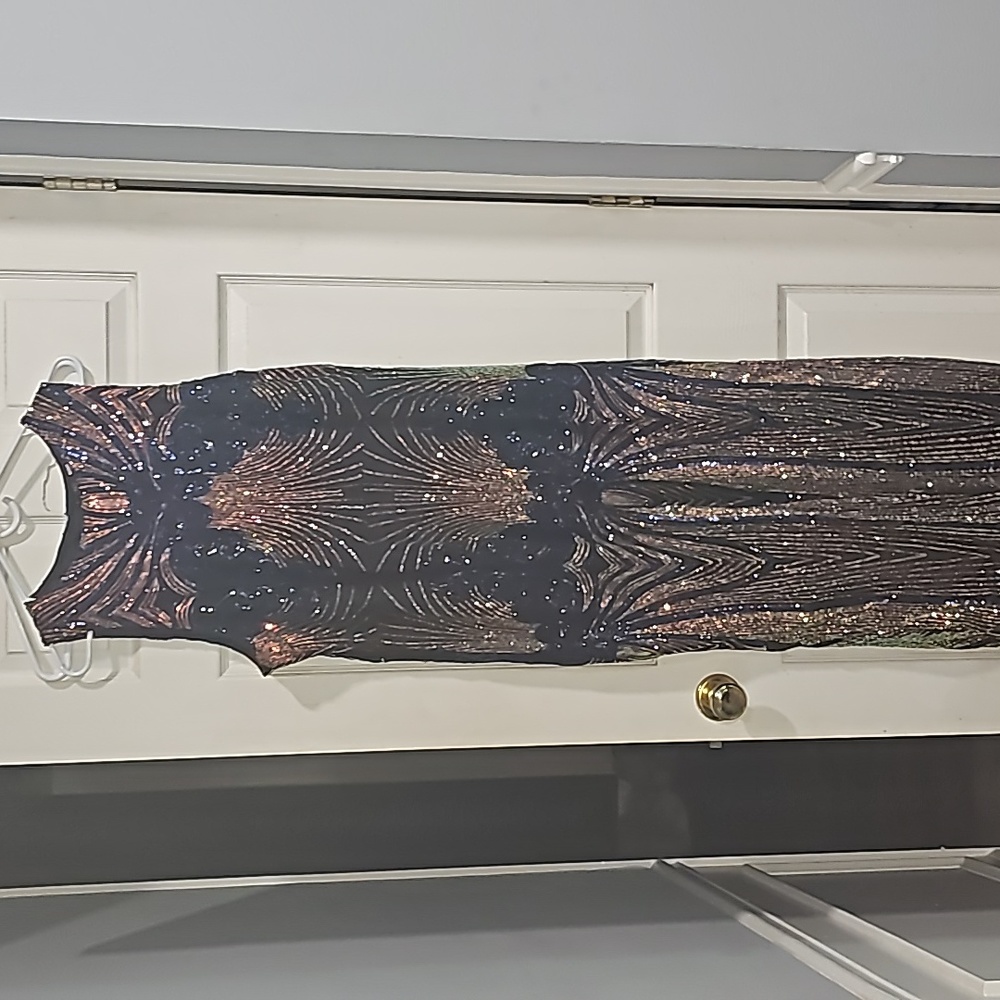 Navy blue base  and coloful Sequins ballgown mermaid style dress. 3xl gorgeous